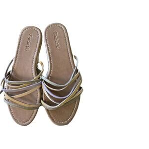 NWT Madewell | Kathryn Pastel Espadrille Leather Crisscross Slide Sandals, 11